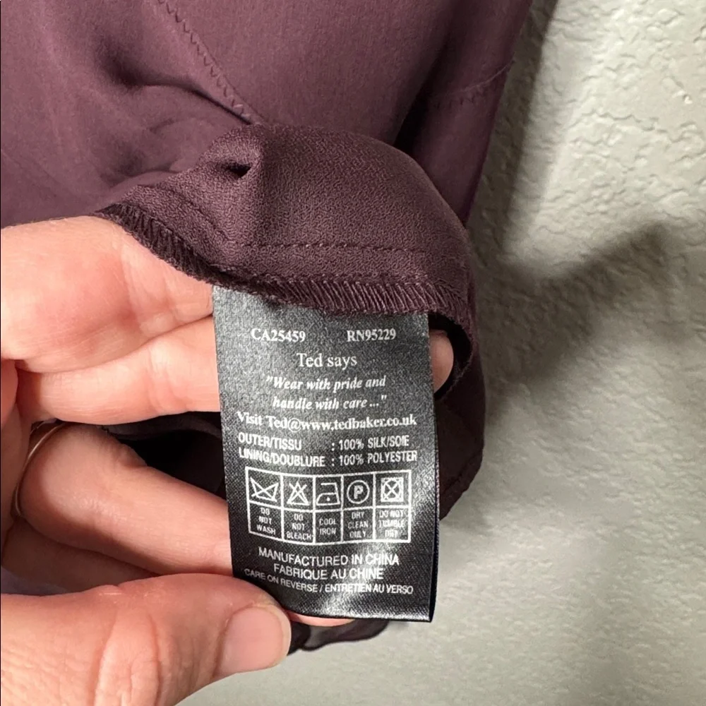 Ted Baker Silk Midi Dress Small Wedding Formal Party Jewel Tone Romantic - Picture 7 of 9